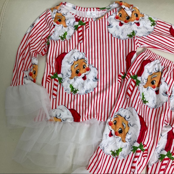 Christmas 🎄 🦌❤️ Santa Claus Ruffle pants set - Picture 3 of 6